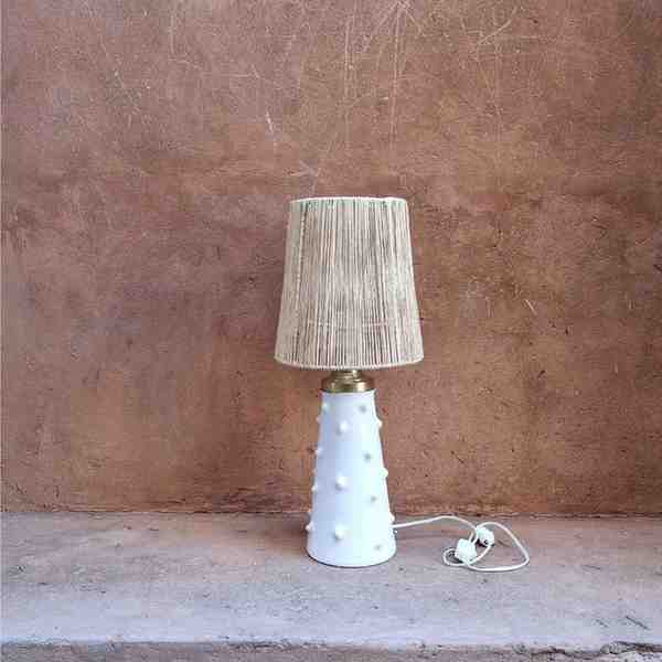 Abat-jour palmier, Lampe en ceramique et abat jour en feuille de palmier, esty lampshade, shopify,Lampe A Poser En Céramique Et Abat-Jour En Feuille De Palmier