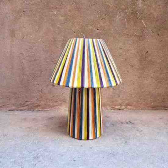 Lampe en raphia, wicker cylinder lamp, libitii-shop, Lampes De Table en Raphia Décor à La Maison