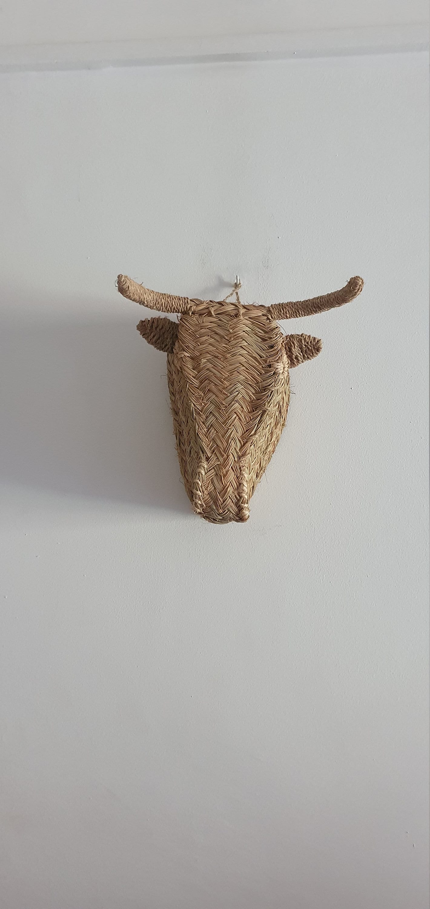Artisanat rustique - Tête de taureau paille