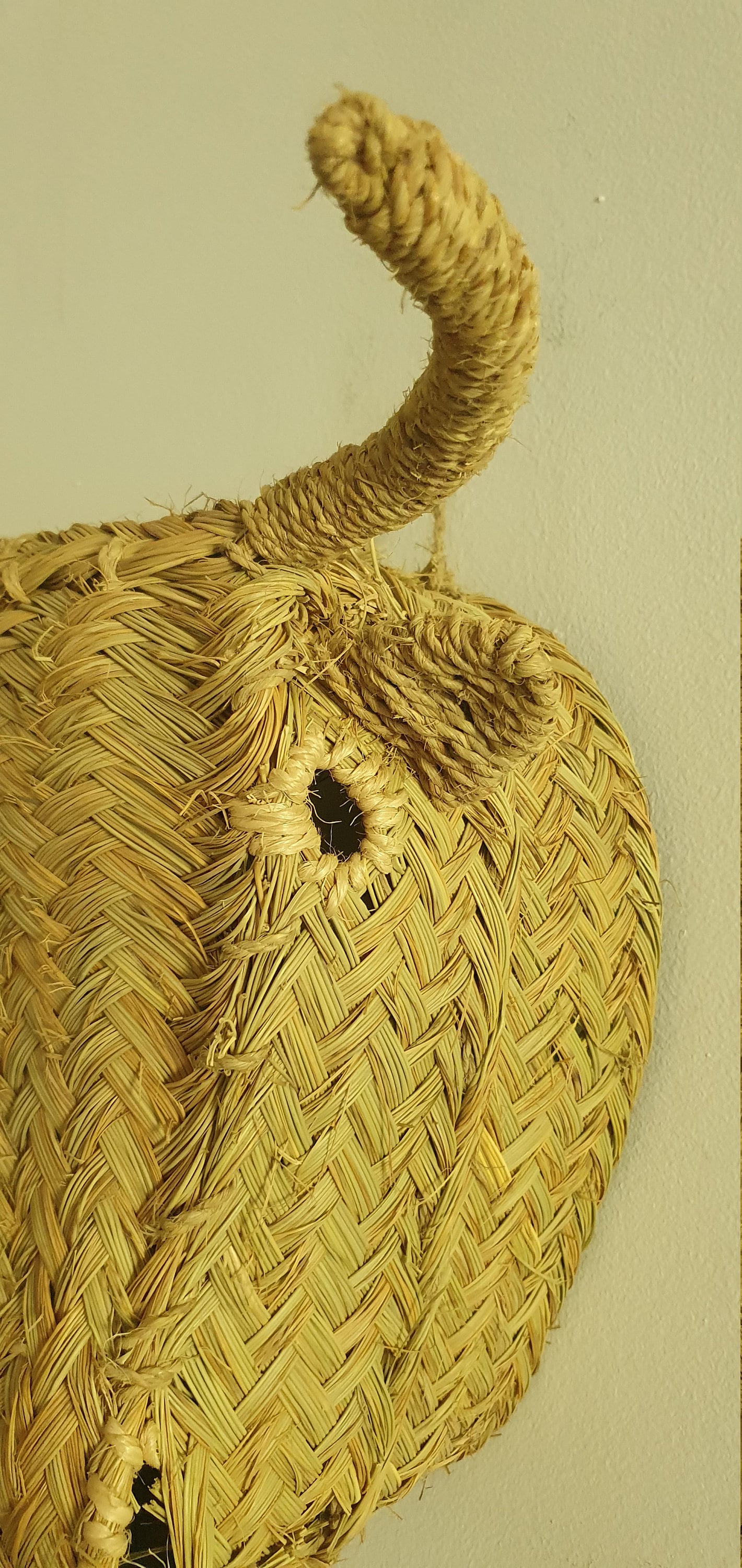 Art écologique - Trophée paille Tête de taureau
