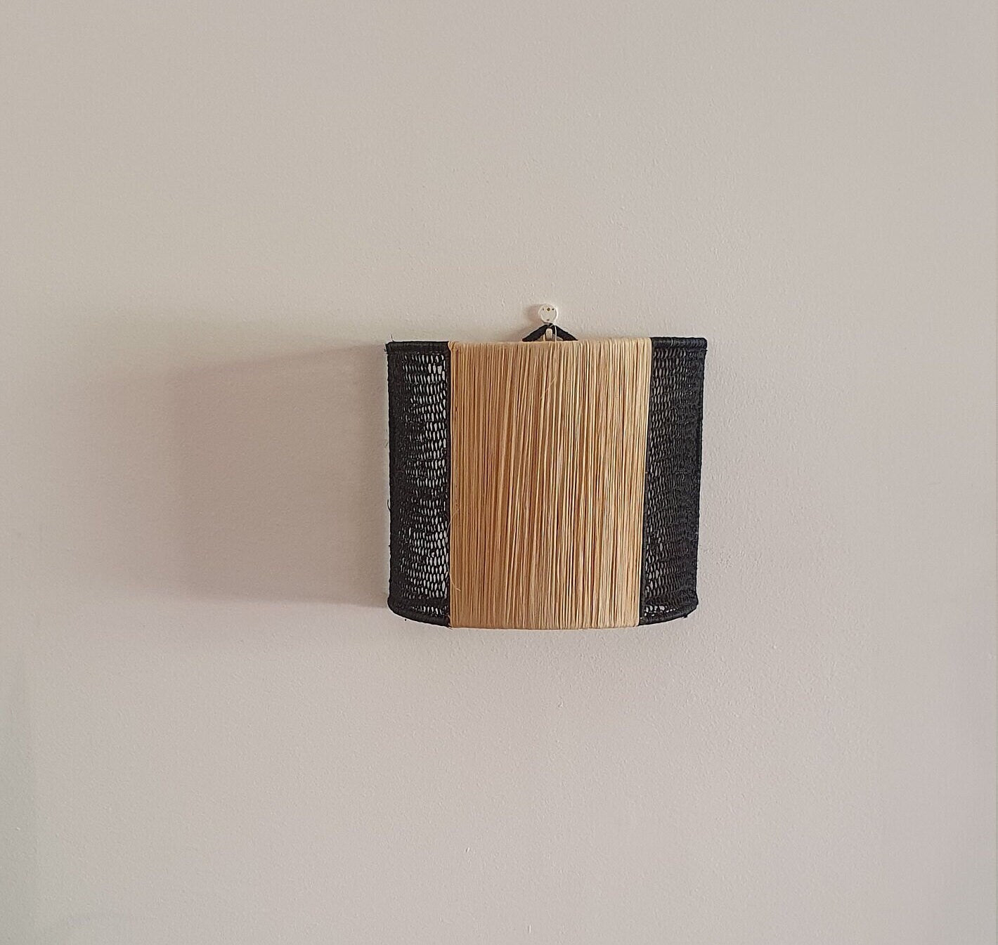 Modern raphia wall lights