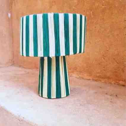 Natural Raphia Lampshade with Rattan Base in Home Decor
