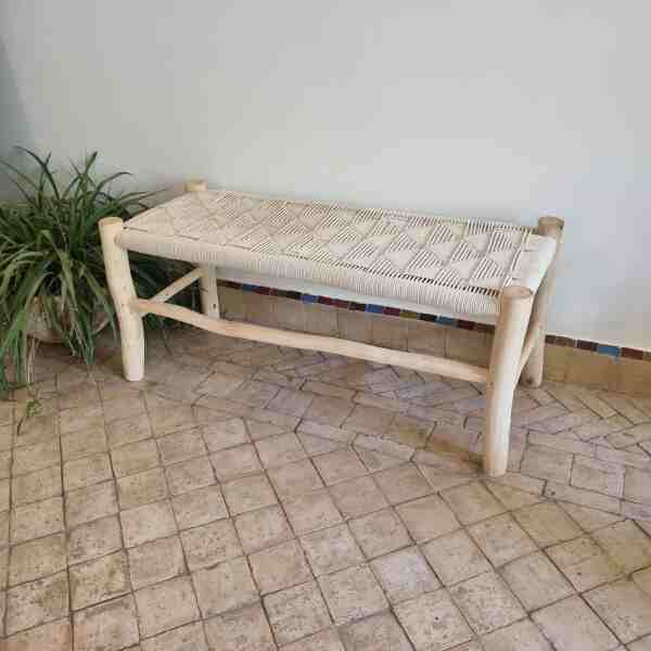 Solid wood bench with corded seat| Libitii Shop	