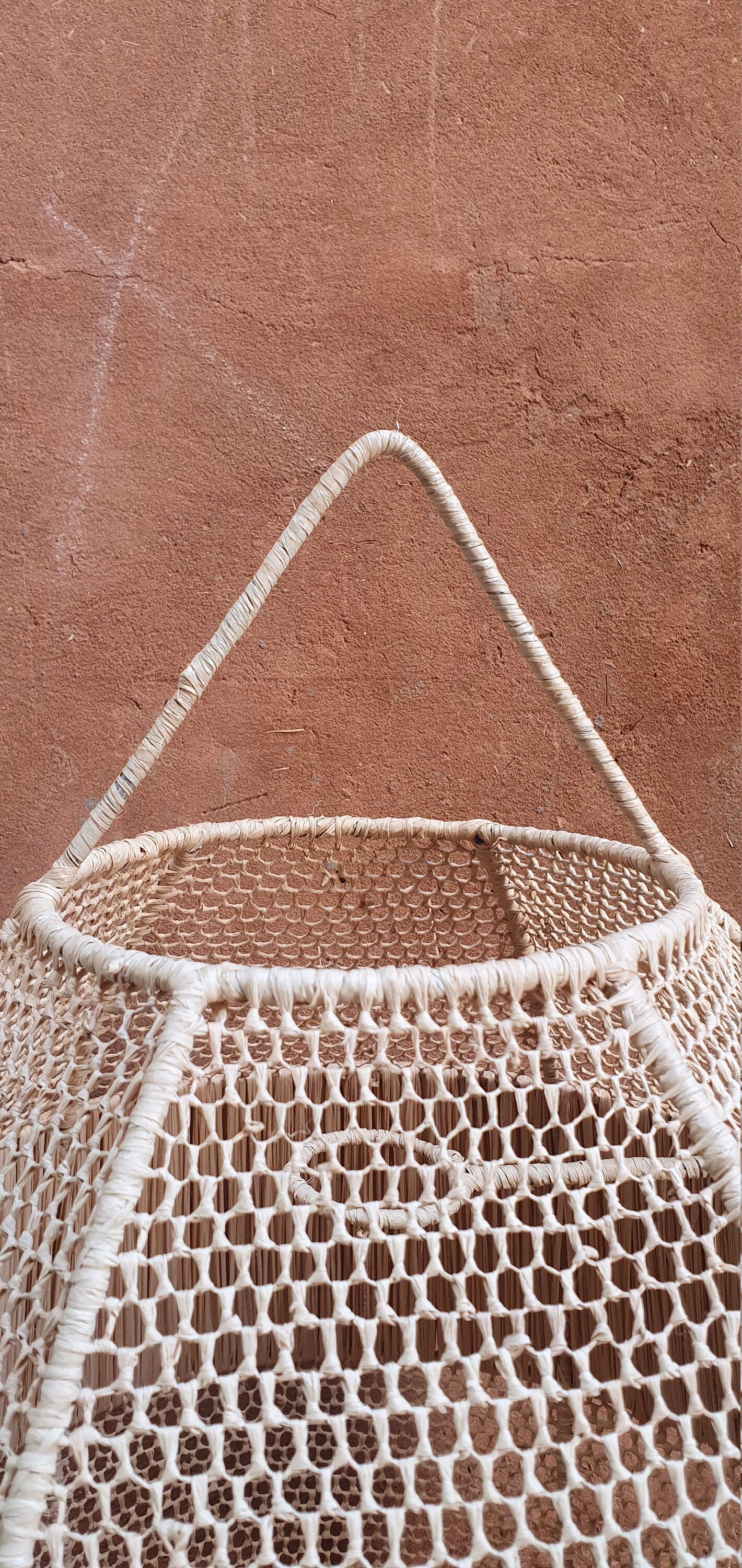 Bohemian-inspired 55cm Raffia Lace Lampshade for interiors